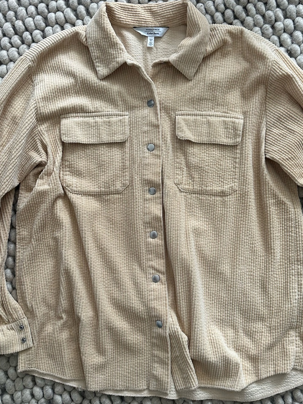 And other stories Beige Corduroy Button-Up Shirt Jacket size 2